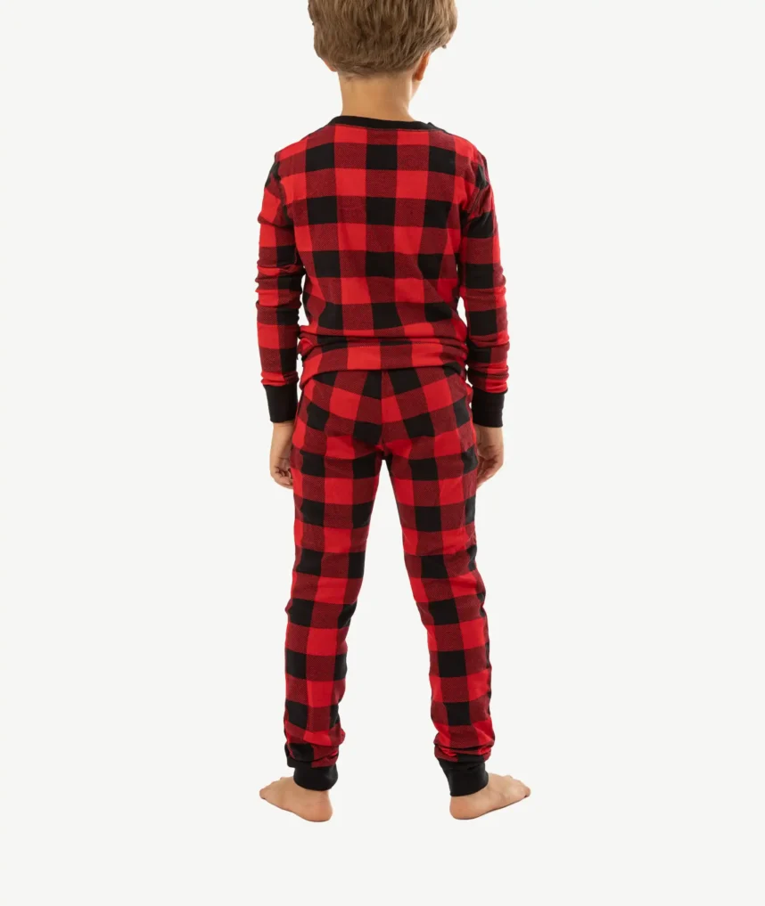 Pyjamas à Carreaux Noir et Rouge Garçon, Fille – Image 2