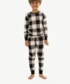Pyjamas à Carreaux Blanc et Noir Enfant
