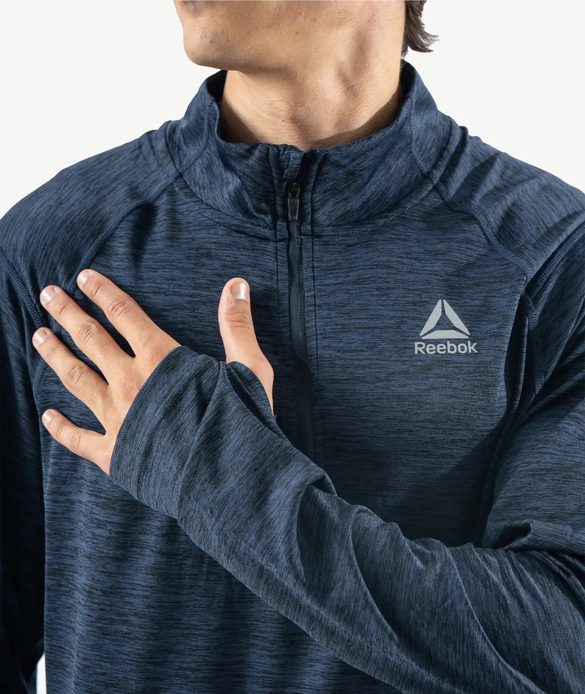 E-193021002-006_C Pull Demi-zippé Sport REEBOK Bleu Foncé – Image 3