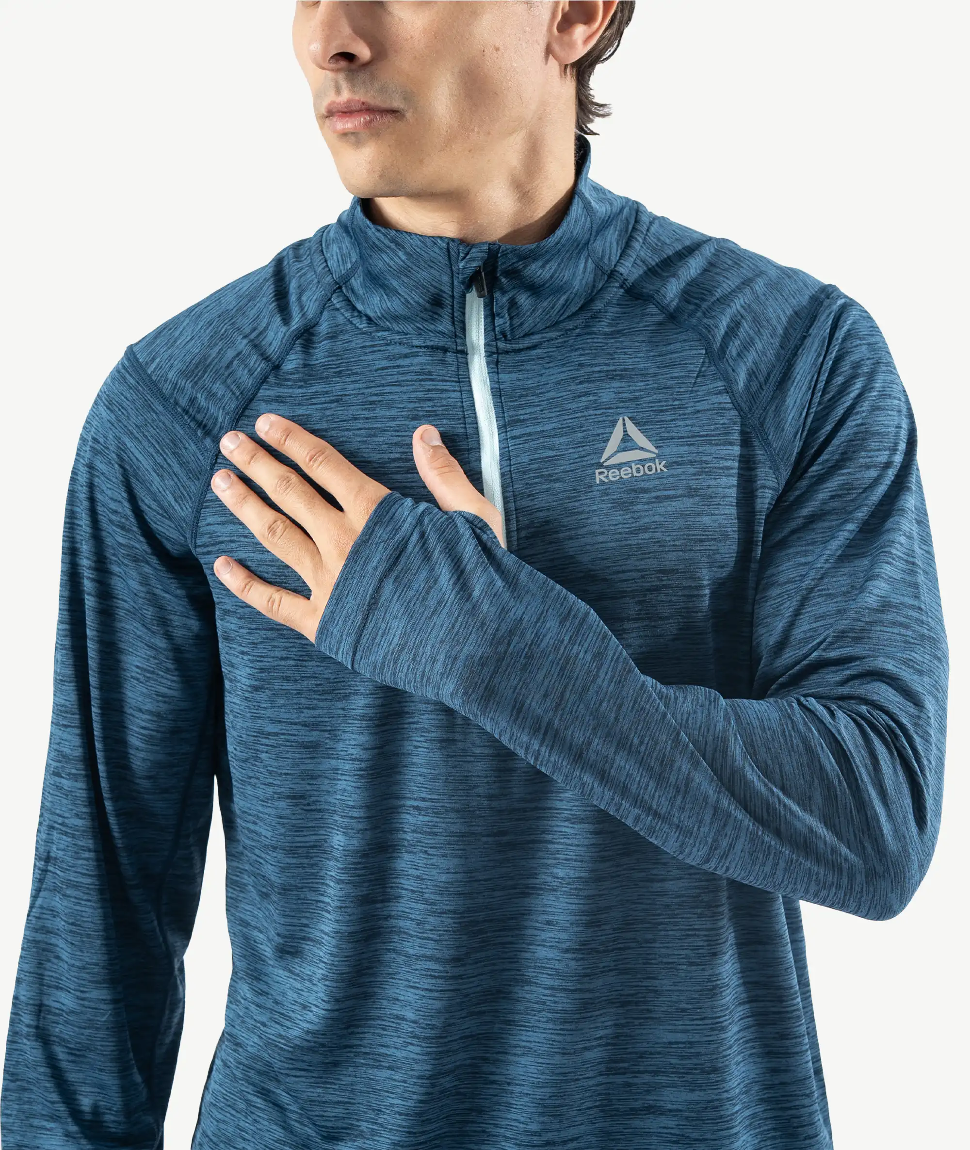 E-193021003-006_C Pull Demi-zippé Sport REEBOK Bleu – Image 3