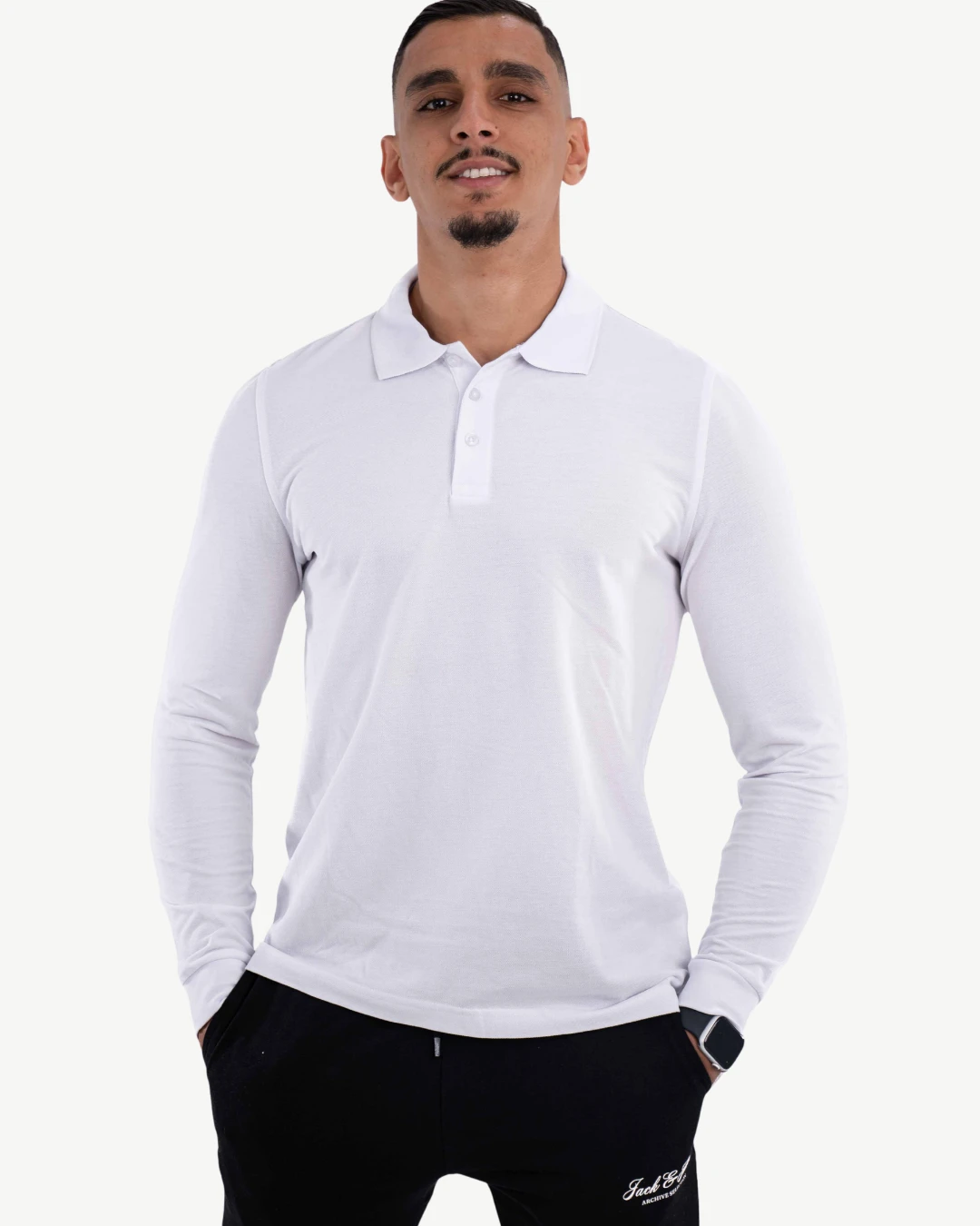 Polo Manches Longues CELIO Homme Blanc