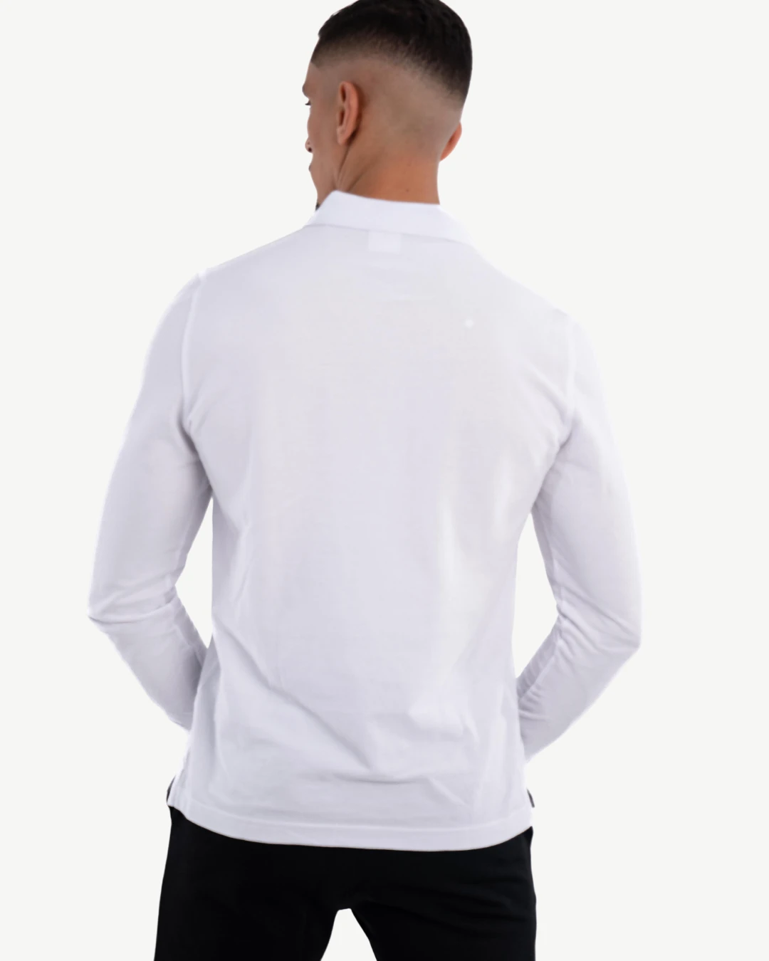 Polo Manches Longues CELIO Homme Blanc
