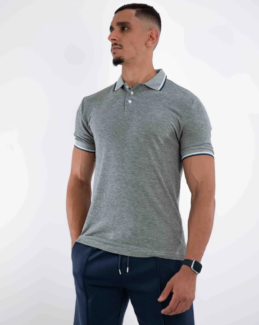 Polo Demi-Manches Celio Gris Chiné