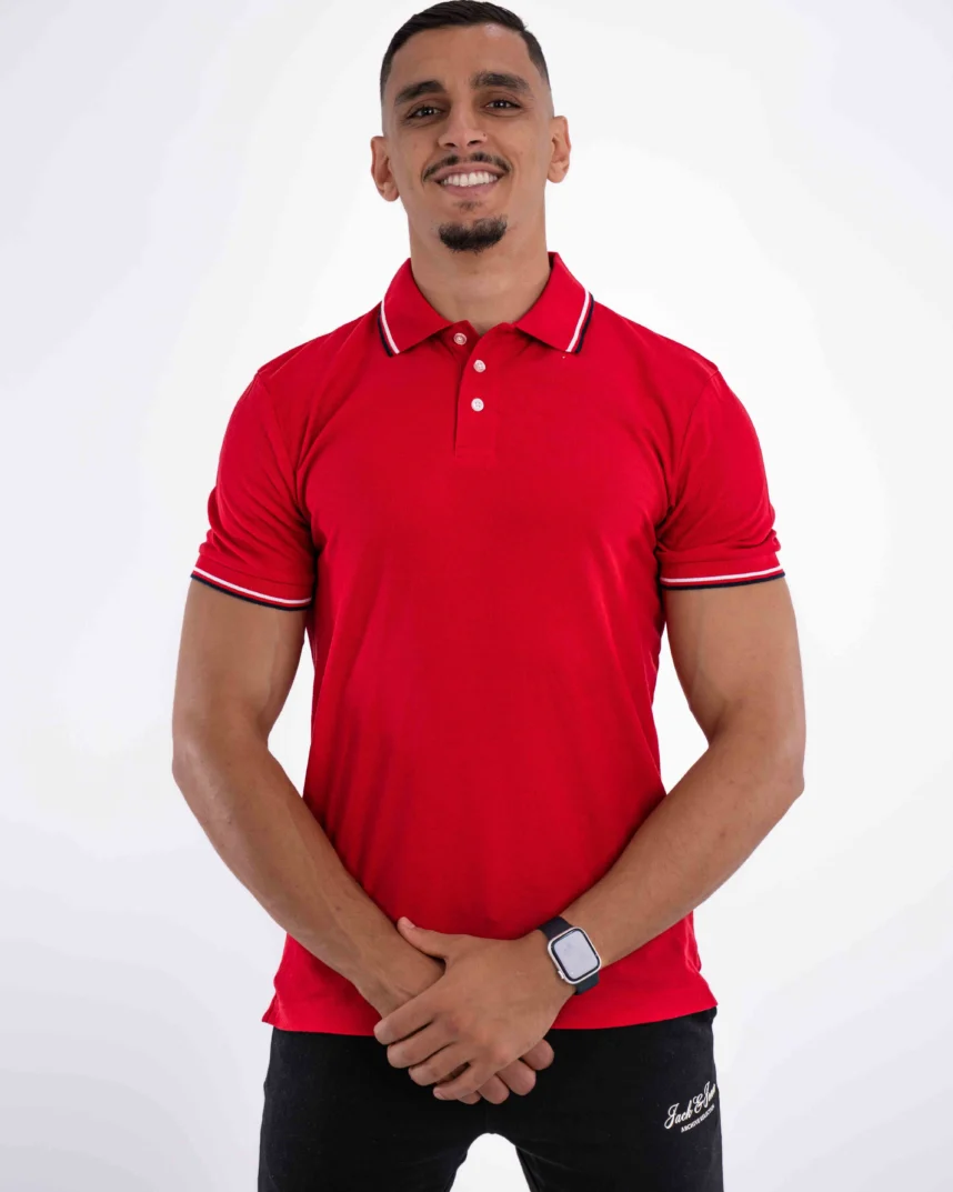 Polo Demi-Manches Celio Rouge