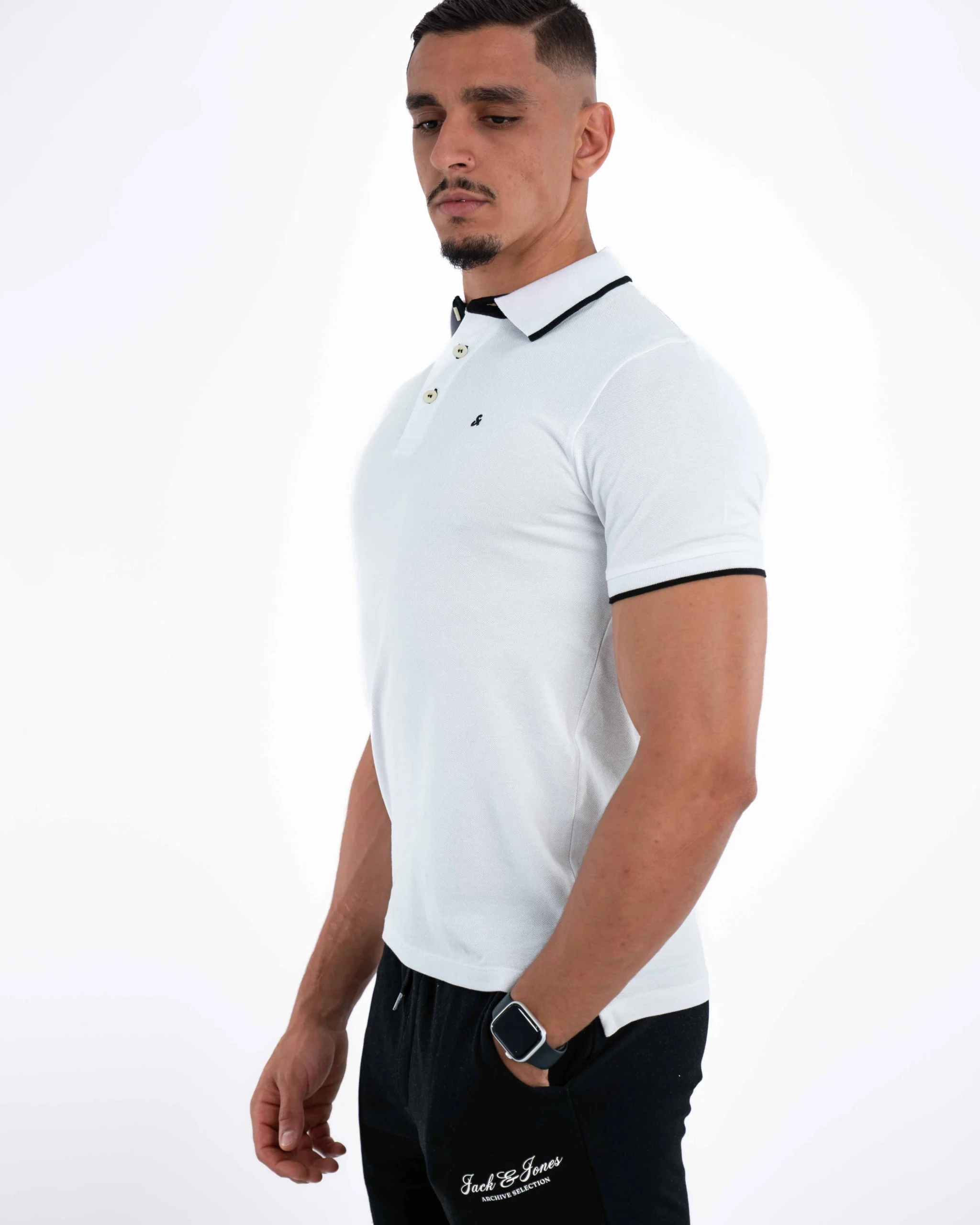 Polo Demi-Manches Jack&Jones Blanc