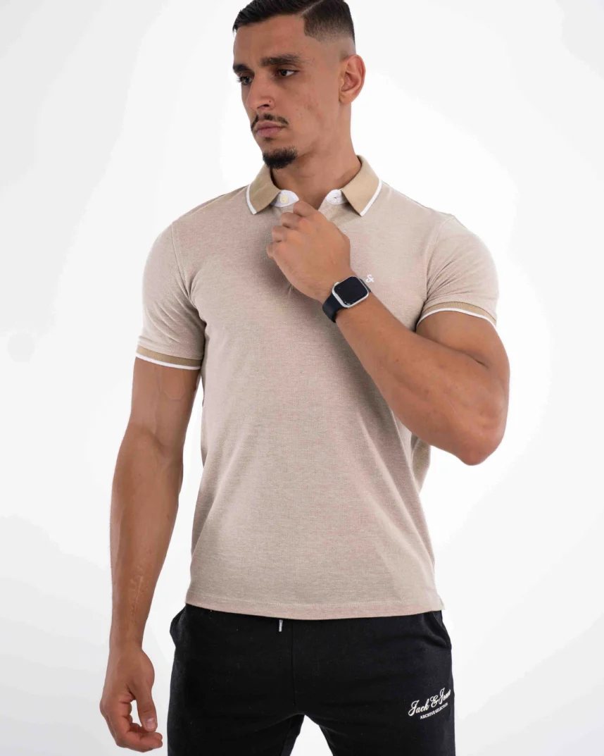Polo Demi-Manches Jack&Jones Beige