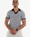 Polo Demi-Manches Mango Noir, Blanc