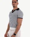 Polo Demi-Manches Mango Noir, Blanc – Image 3