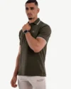 Polo Demi-Manches Champion Vert Olive – Image 3