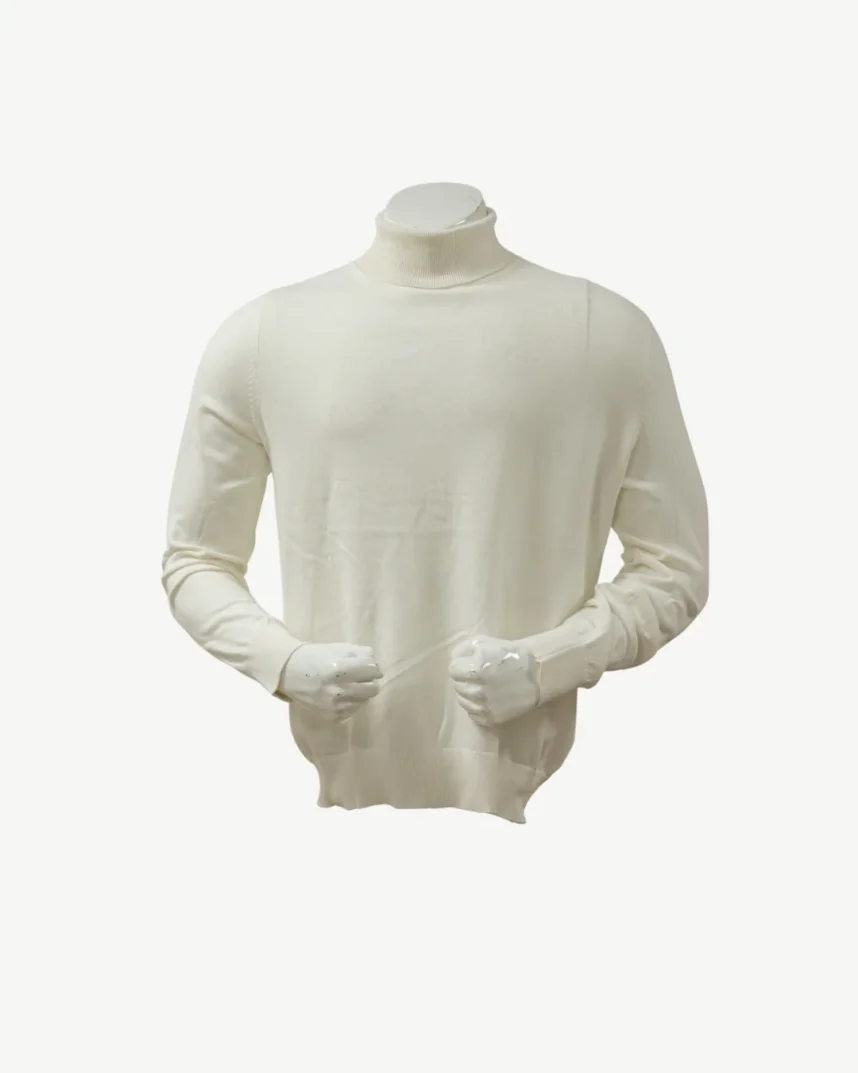 Pull en Laine Jules Col Roulé Blanc Cassé